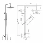 Columna de ducha en latón cromado con ducha de mano de abs fabricada en Italia - Selvio viadurini