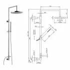 Columna de ducha en latón cromado con ducha de mano de abs fabricada en Italia - Selvio viadurini