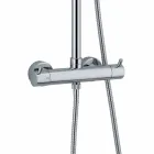 Columna de ducha en latón cromado con flexo y teleducha fabricada en Italia - Griso viadurini