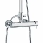 Columna de ducha en latón cromado con diseño cuadrado Made in Italy - Padula viadurini