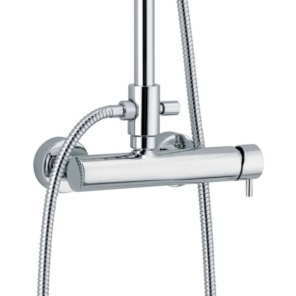 Columna de ducha en latón cromado con diseño cuadrado Made in Italy - Padula viadurini