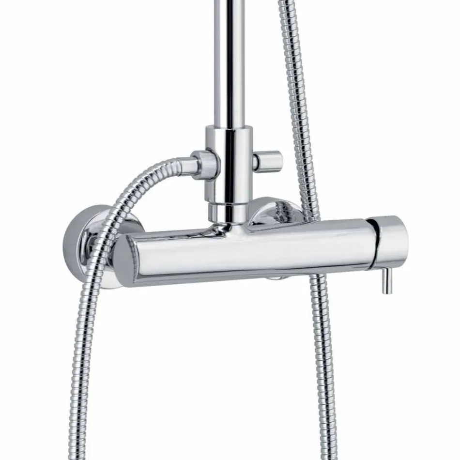 Columna de ducha monomando en latón acabado cromado Made in Italy - Padula viadurini