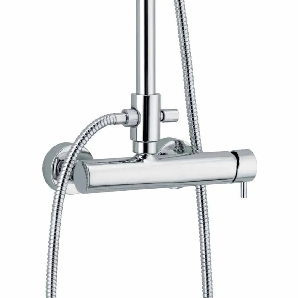 Columna de ducha monomando en latón acabado cromado Made in Italy - Padula viadurini