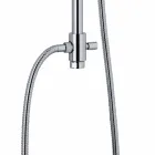 Columna de ducha telescópica de latón con cabezal de ducha redondo Made in Italy - Lenio viadurini