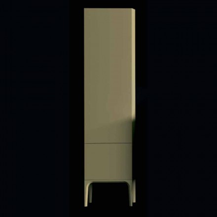 Columna de baño 2 puertas de madera ámbar, de diseño moderno, fabricado en Italia viadurini