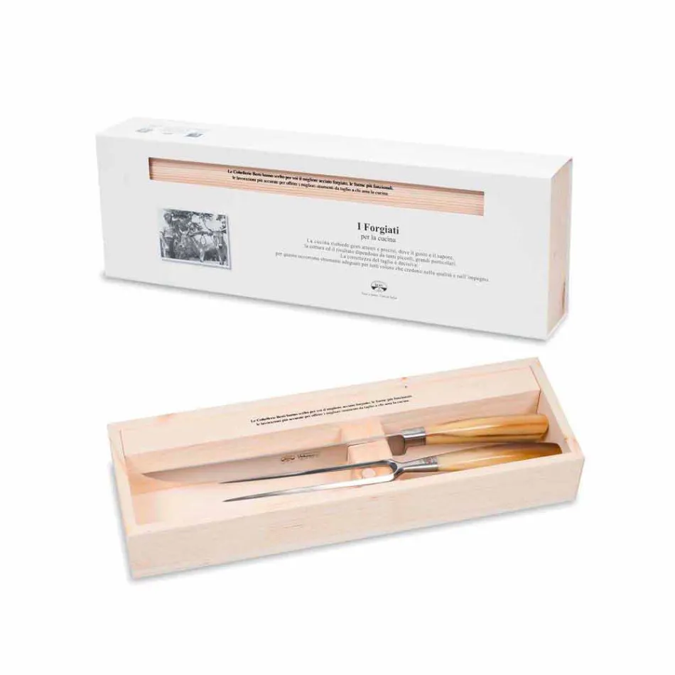 Cuchillo y tenedor para asar Berti en exclusiva para Viadurini - Careno viadurini