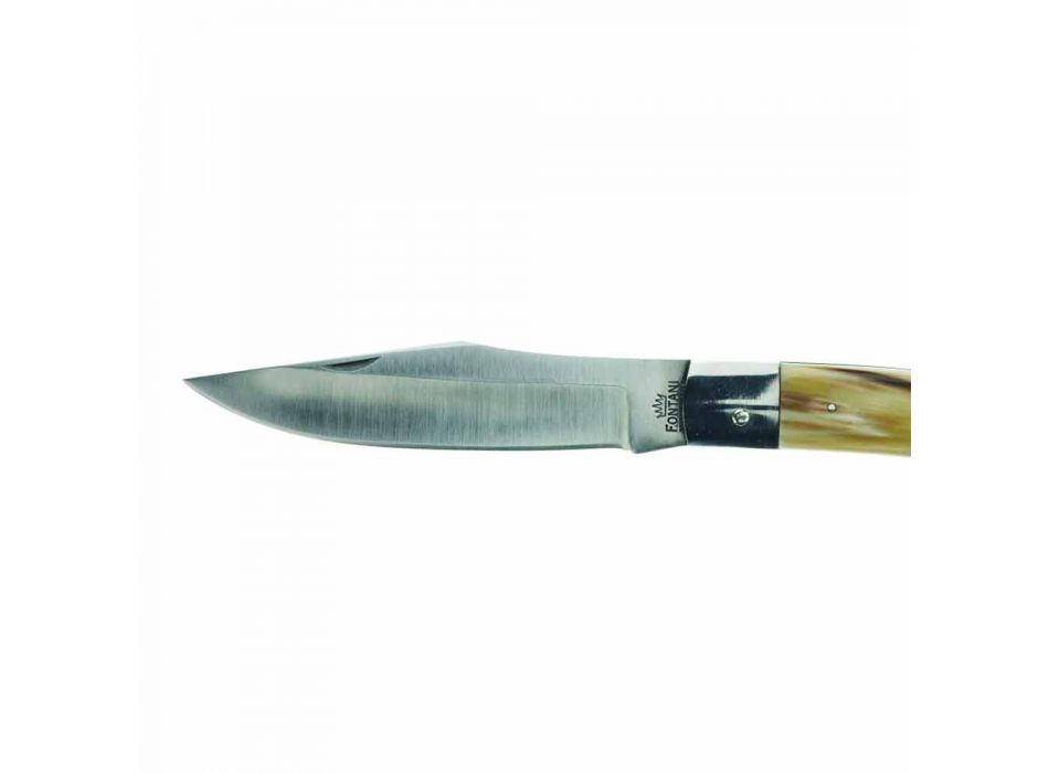 Cuchillo de caza antiguo artesanal con hoja de acero Made in Italy - Afri viadurini