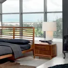 Cómoda 2 cajones en madera maciza de nogal de diseño moderno, Nino viadurini