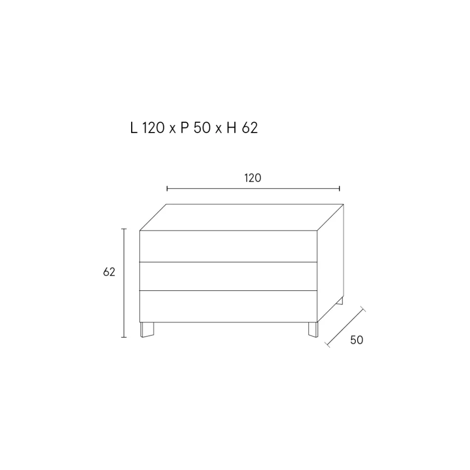 Cómoda de 3 cajones en aglomerado de madera pintado - Gemelli viadurini