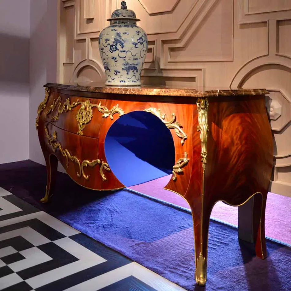 Cajonera de mármol y decoraciones en el diseño, hecho en Italia, Gildo viadurini