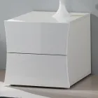 Dormitorio de cabecera 2 cajones Diseño de arco de madera blanca - Sabine viadurini