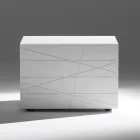 Mesita de noche con 1 cajón en aglomerado de madera pintada - Leone viadurini