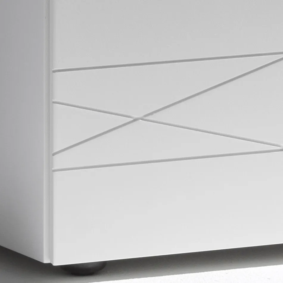 Mesita de noche con 1 cajón en aglomerado de madera pintada - Leone viadurini