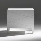 Mesita de noche con 1 cajón en aglomerado de madera pintada - Leone viadurini