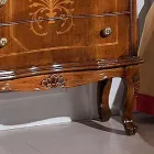 Mesita de Noche con 3 Cajones en Madera de Nogal Bassano Made in Italy - Lujo viadurini