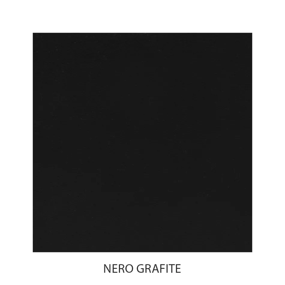 Mesita de Noche de Hierro Tubular Acabado Negro Grafito Made in Italy - Santorini viadurini