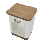 Mesita de noche de madera decorada con líneas en relieve con cajón y estante - Rachel viadurini