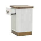 Mesita de noche de madera decorada con líneas en relieve con cajón y estante - Rachel viadurini