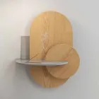 Mesita de noche en madera contrachapada compuesta por 3 paneles modulares de diseño moderno - Zita viadurini