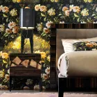 Mesita de noche en madera de nogal y ébano Grilli Zarafa hecha en Italia viadurini