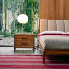 Mesita de noche moderna con 2 cajones en roble antiguo, W 60 x D 42 cm, Margo viadurini