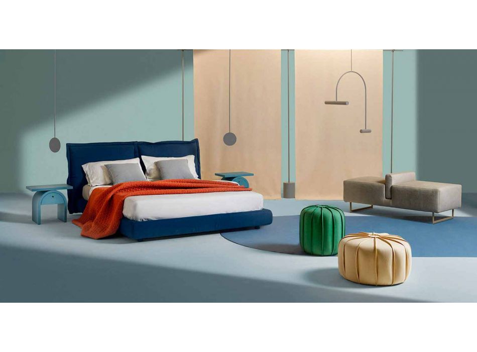 Mesita de noche de diseño moderno en madera coloreada para el dormitorio - Arcom viadurini