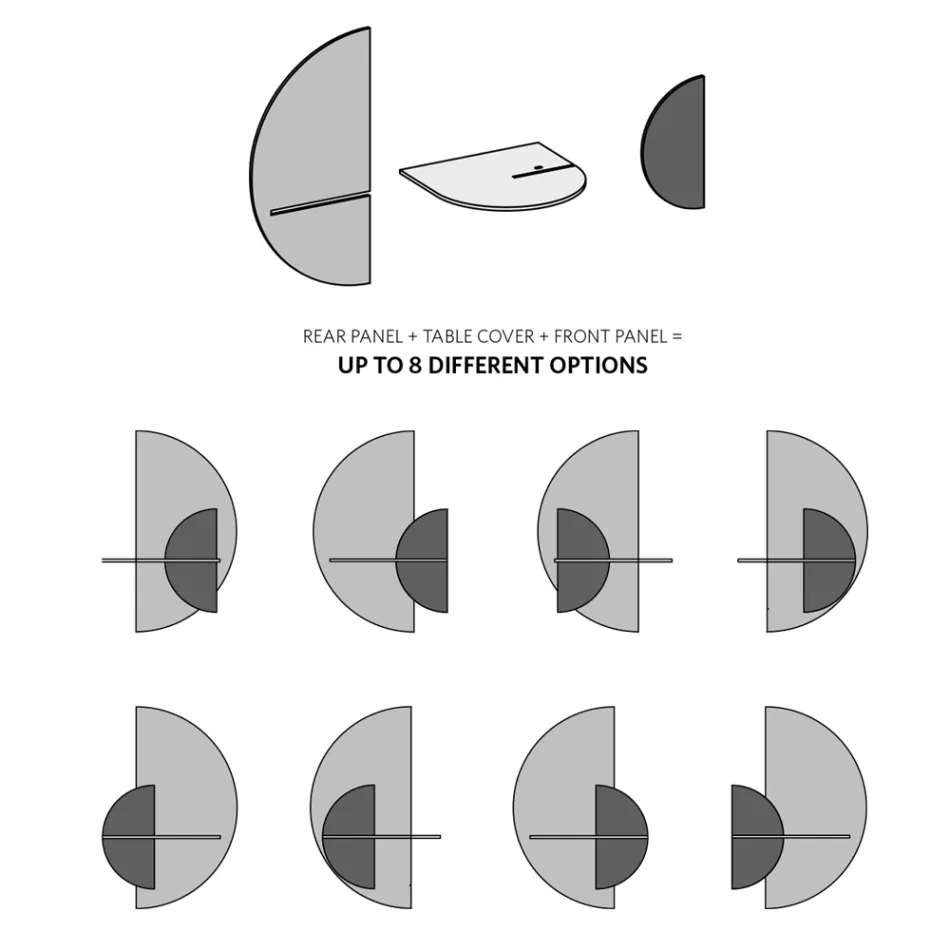 Mesita de noche modular moderna en madera contrachapada de diseño elegante y versátil - Ramia viadurini