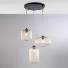 Un accesorio de diseño brillante en vidrio y metal, fabricado en Italia, con un aspecto elegante - Tucana viadurini