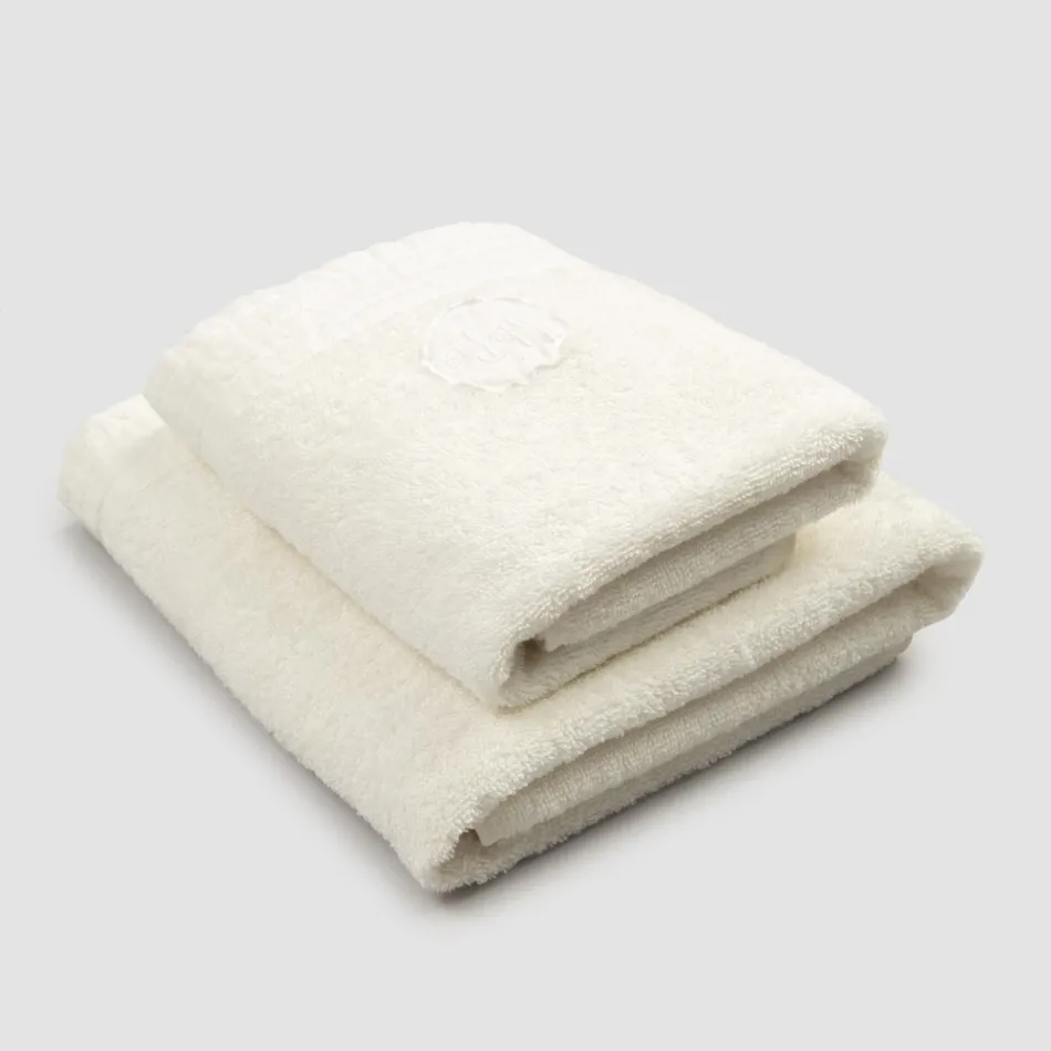 Juego completo de toalla de rostro y toalla de invitados en mezcla de rizo y lino - Kilim viadurini