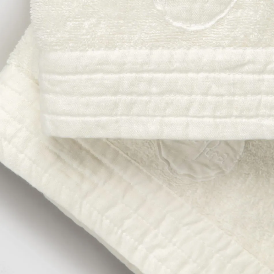 Juego completo de toalla de rostro y toalla de invitados en mezcla de rizo y lino - Kilim viadurini