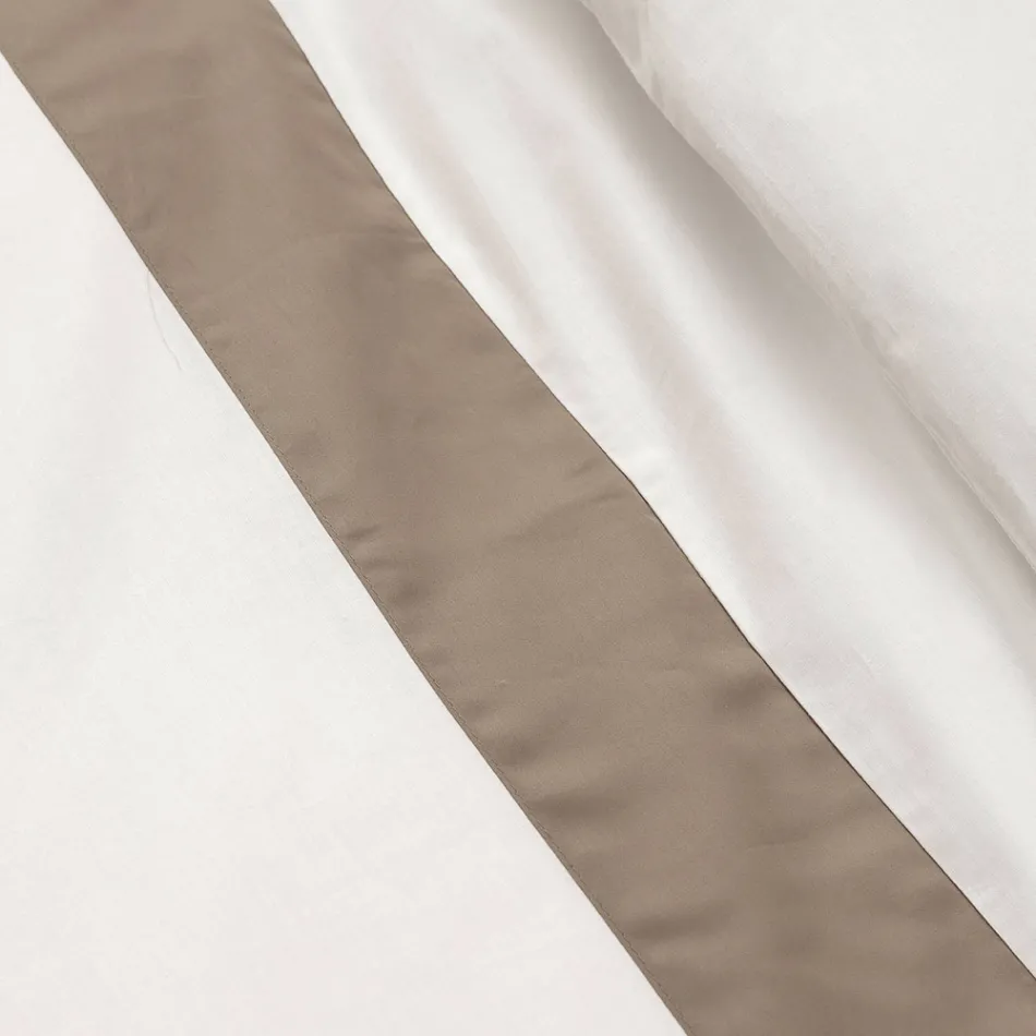 Juego de funda nórdica doble en 100% algodón y 10% algodón satinado - Detalle viadurini