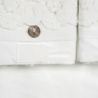 Juego de Sábanas Dobles de Lino Claro y Encaje Armonia 2 Colores - Dettox viadurini