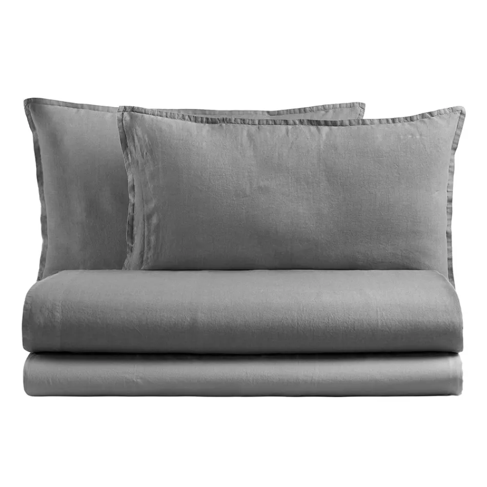 Cama matrimonial completa en puro algodón teñido y sombreado - Delicacy viadurini