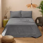 Cama doble completa en puro algodón teñido y sombreado - Delicacy viadurini