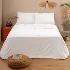 Cama matrimonial completa en puro algodón teñido y sombreado - Delicacy viadurini