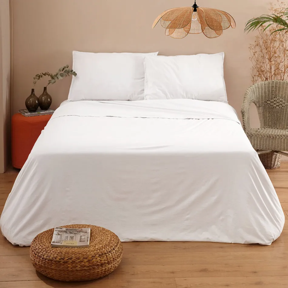 Cama matrimonial completa en puro algodón teñido y sombreado - Delicacy viadurini