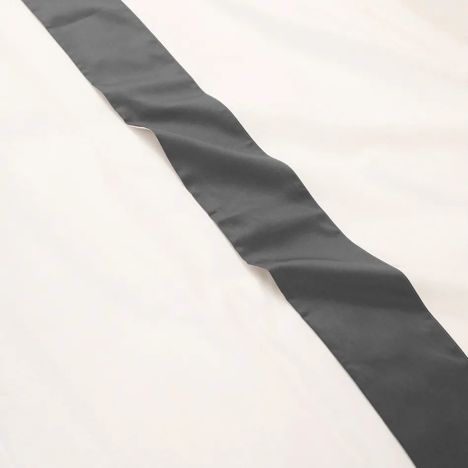 Juego de cama tamaño queen en 100 % algodón y 10 % satén de algodón - Detalle viadurini