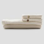 Juego de cama doble de lino claro, sábanas de lujo italianas - Amauris viadurini