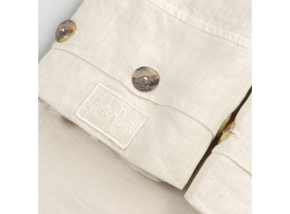 Juego de cama doble de lino claro, sábanas de lujo italianas - Amauris viadurini