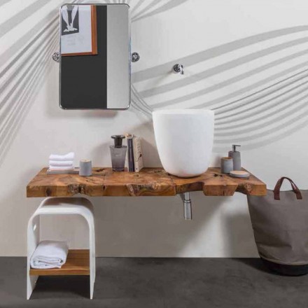 Mueble de baño suspendido Composición 3 con lavabo de resina blanca - Dazzle viadurini