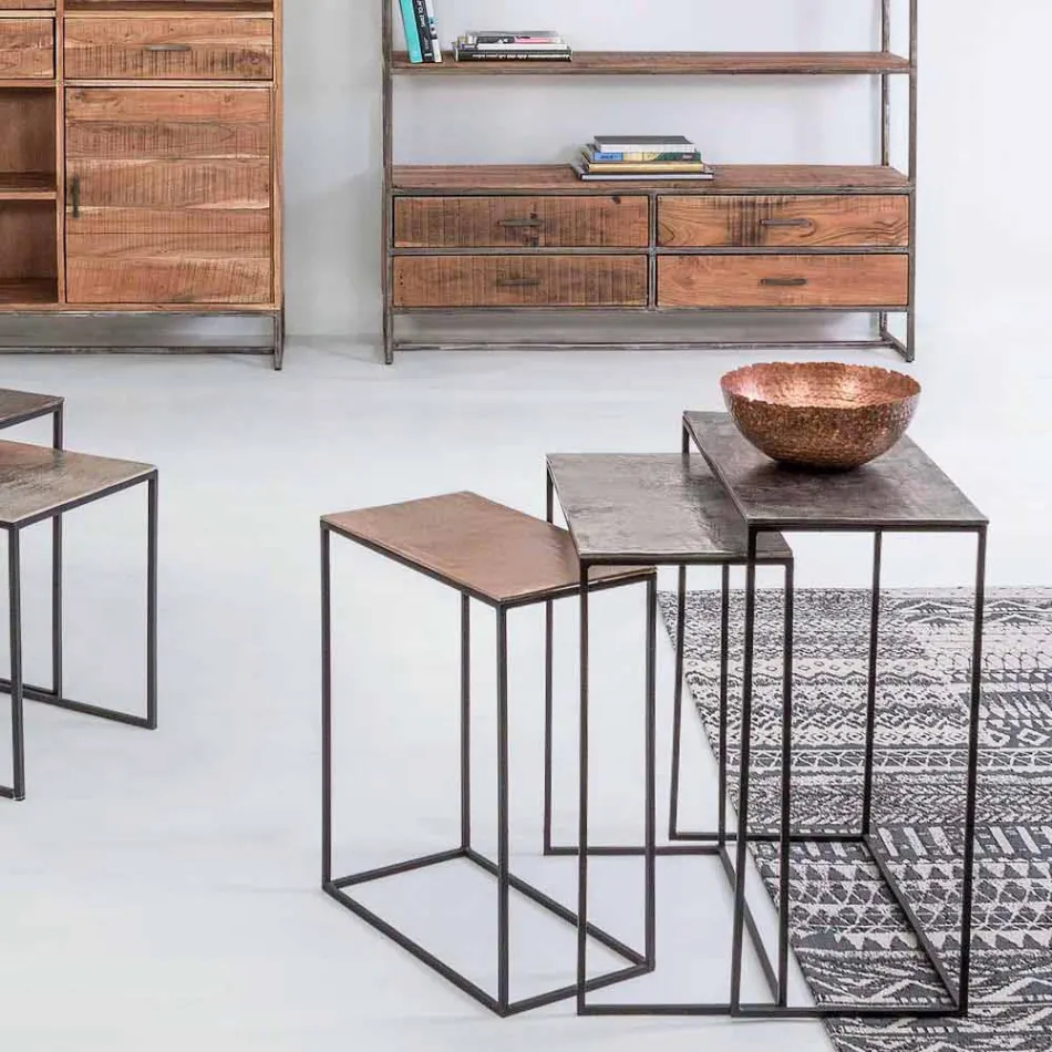 Composición 3 Mesitas en Aluminio y Acero Homemotion - Salvio viadurini