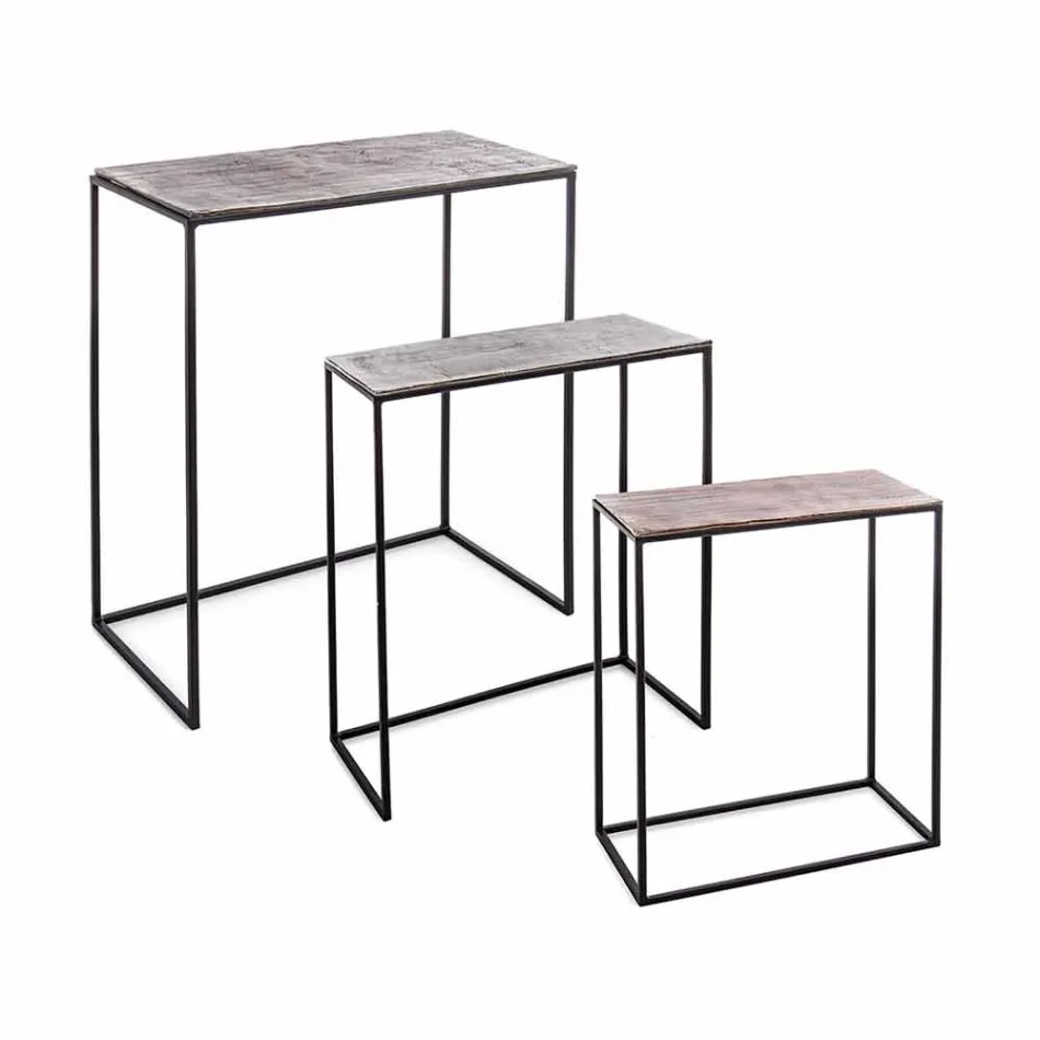 Composición 3 Mesitas en Aluminio y Acero Homemotion - Salvio viadurini