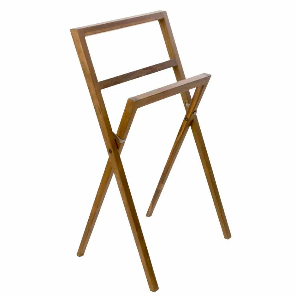 Mueble de baño Composición 4 en madera de teca y acero cromado - Beatles viadurini