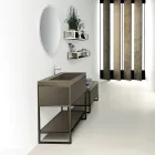 Composición 5 Mueble de baño independiente en metal, ecolegno y gres de lujo - Cizco viadurini