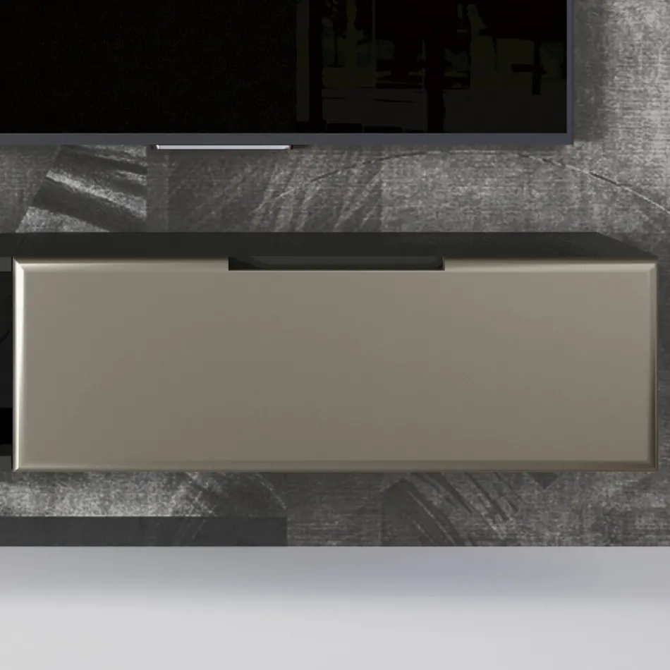 Composición de pared de salón moderna en MDF Made in Italy - Linn viadurini