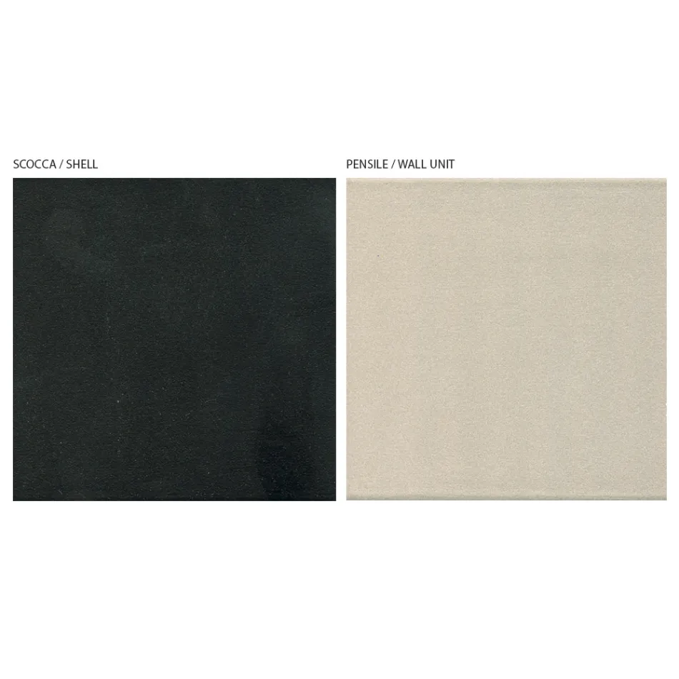 Composición de pared de salón moderna en MDF Made in Italy - Linn viadurini