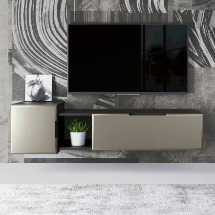 Composición de pared de salón moderna en MDF Made in Italy - Linn viadurini
