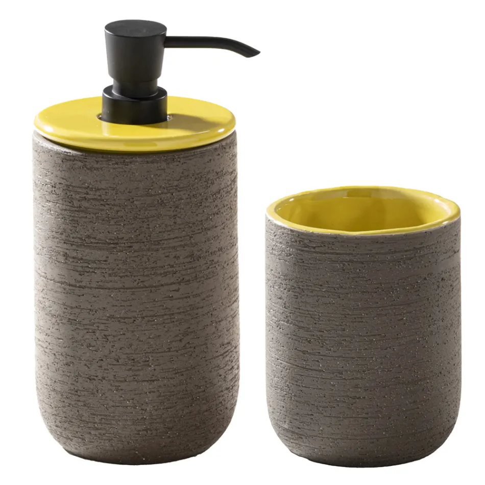 Complementos Composición y Mueble Soporte Amarillo con Cajonera - Georges viadurini