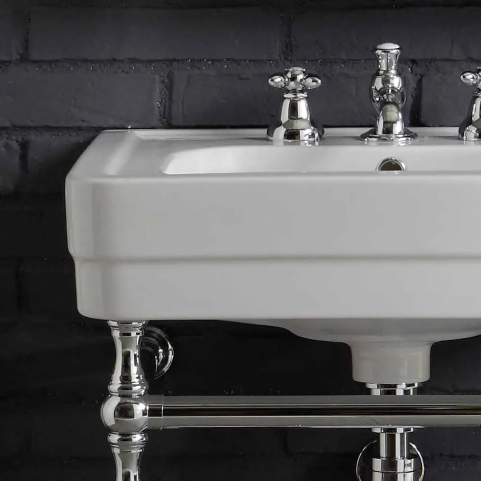composición de muebles de baño con lavabo estructura metálica de belleza viadurini