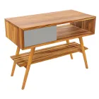 Composición de muebles de baño gris con espejo y gabinete de suelo - Sylviane viadurini